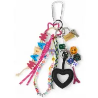 RUE MADAM for woman. 1523 Charm heart key ring (OSFA), Multicolor, Polyester, Polyurethane
