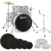 Premier Revolution 22” 5pc Low Volume Drum Kit Bundle White
