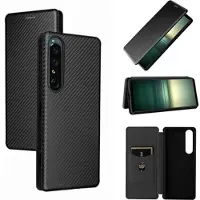 Mtp Products Sony Xperia 1 IV Flip-deksel - Carbon Fiber - Svart