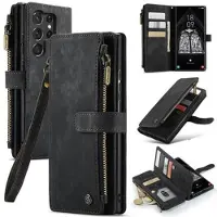 CASEME Samsung Galaxy S23 Ultra 5G 2-i-1 Multifunksjonell Lommebok-deksel - Svart