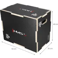 HMS plyometrisk kasse svart 50x40x30 cm