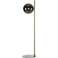 Markslöjd Dione gulvlampe, messing/røykgrå, glass, jern
