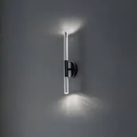 Sigma Vegglampe Sopel Lux, 2 lyskilder, svart/sølv, høyde 38 cm