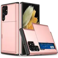 Mtp Products Samsung Galaxy S22 Ultra 5G Hybrid-deksel med Skyvekortspor - Roségull