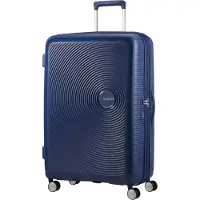 American Tourister Soundbox, Spinner, Blå, 4 hjul, Spinnehjul, Glidelås, Glidelås