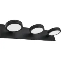 LIGHTME LED-speillampe Aqua down med 3 lyskilder, svart