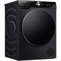 Hisense DH7S107BB, Frittstående, Frontmatet, Varme pumpe, Sort, Knapper, Rotasjon, Berøringskontroll, Riktig/Høyre