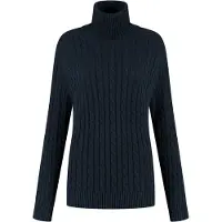 Superdry for woman. W6110614A Loose Cable Knit Turtleneck Sweater navy (M), Casual, Cotton, Long sleeve