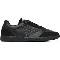 Emporio Armani unisex. 7X000405_AF19826 Heritage Eagle Leather Sneakers black (44 2/3), Flat, Laces, Casual