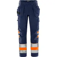 Fristads Green håndverkerbukse kl. 1 2640 GPLU Varseloransje/marineblå C64