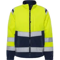 Fristads Fleecejakke vindtett 4041 FE, klasse 3 Varselgul/marineblå M