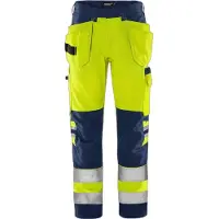 Fristads Green håndverkerbukse kl. 2 2641 GPLU Varselgul/marineblå C50