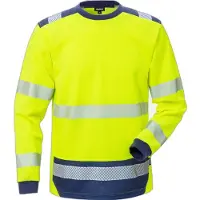 Fristads Langermet T-skjorte 7724 THV, klasse 3 Varselgul/marineblå 2XL