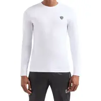 EA7 for man. 8NPT17_PJRGZ Long-sleeved T-shirts white (L), Casual, Viscose, Long sleeve