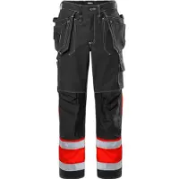 Fristads Håndverkerbukse 247 FAS, klasse 1 Varselrød/svart C56