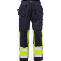 Fristads Håndverkerbukse flammehemmende 2586 FLAM, klasse 1 Varselgul/marineblå C158