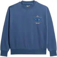 Superdry for woman. W2012154A Loose fitting sweatshirt with metallic logo Luxe blue (XS), Casual, Cotton, Sustainable
