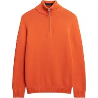 Superdry for man. M6110648A Orange Henley Cotton Classics Jumper (L), Casual, Long sleeve