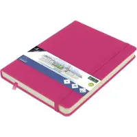 Kangaro skissebok, 80 ark, DIN A5, hot pink PU hardcover, kremfarget papir (K-861290)