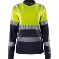 Fristads T-skjorte dame Flam kl. 1 7108 TFL Varselgul/marineblå 3XL