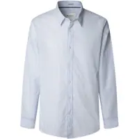 Pepe Jeans for man. PM3090836 Claybourne blue shirt (M), Casual, Cotton, Long sleeve