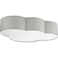 TK Lighting Taklampe Cloud i tekstil, lengde 62 cm, grå