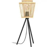 Eglo Hykeham bordlampe, høyde 57 cm, natur/svart, bambus