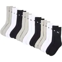 Puma Crew Socks Unisex (9-Pack), Clothing, White/Grey/Black, 39-42