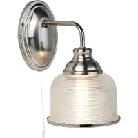 Searchlight Vegglampe Bistro II sølv / bølget glass