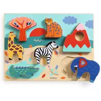 Djeco Puslespill - 7 Brikker - Savanne - - OneSize - Puslespill