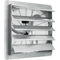 Vevor avtrekksvifte med lukkemekanisme, 610 mm høyhastighets 1400 o/min 2892 CFM, veggmontert loftsvifte i aluminium med AC-motor, ventilasjon og kjøling for drivhus, garasjer, skur, butikker