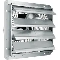 Vevor avtrekksvifte med lukkemekanisme, 406 mm høyhastighets 1400 o/min 2000 CFM, veggmontert loftsvifte i aluminium med AC-motor, ventilasjon og kjøling for drivhus, garasjer, skur, butikker