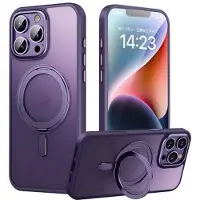 Mtp Products iPhone 16 Pro Max Hybriddeksel med Magnetisk Stativ - Lilla