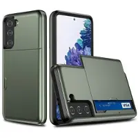 Mtp Products Samsung Galaxy S21 FE 5G Hybrid-deksel med Skyvekortspor - Army Grøn