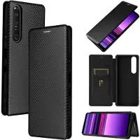 Mtp Products Sony Xperia 1 III Flip-deksel - Carbon Fiber - Svart