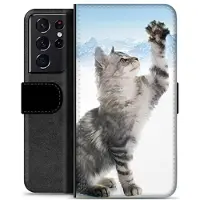 Mtp Products Samsung Galaxy S21 Ultra 5G Premium Lommebok-deksel - Kat