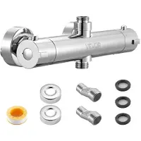 Vevor termostatisk dusjkranventil, 38 ℃ sikker lås termostatisk blandeventil, varmt kaldtvannsdusjkran temperaturkontrollventiler med jevn vanntemperatur for bad, bobil, campingvogn