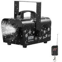 Vevor snømaskin, kraftig 1500W, håndholdt/hengende snømaskin, trådløs fjernkontroll, snøfnuggmaskin med 5L væsketank, snøfnuggmaskin for utendørs og innendørs julepynt