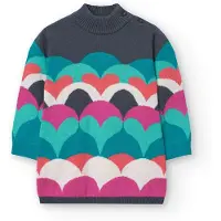 Boboli Knitwear Hearts Kjole Med Lange Ermer
