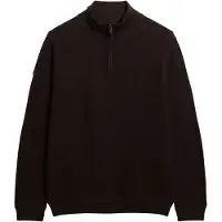 Superdry for man. M6110682A Brown Texture Half Zip Jersey (XXL), Casual, Cotton