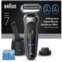 Braun Series 7 72-C7200??, Barberingsmaskin, Sort, Rustfritt stål, Knapper, Intensiv, Normal, LED