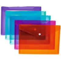 Herma dokumentpose, PP, DIN A5, assorterte farger, format: 250 x 180 mm, med trykknapp - 1 stk (20056)