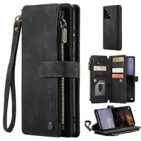 CASEME C30 Multifunksjonell Samsung Galaxy A33 5G Lommebok-deksel - Svart