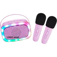 Lalarma Karaoke med lys og to mikrofoner - lilla