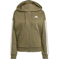 Adidas Essentials 3 Stripes Fleece Genser Med Hel Glidelås