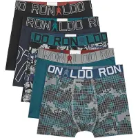 Cr7 Boxershorts - 5-pack - Navy/Grå Melert/Petroleum m. Mønster - - 7-9 år (122-134) - Boxershorts