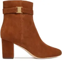 Ralph Lauren for woman. 802967827002 Kelie brown leather ankle boots (38), 5 to 8 cm, Zip, Casual