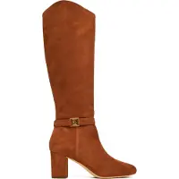 Ralph Lauren for woman. 802967843002 Kellie high boots in suede with brown heels (37), Leather, 5 to 8 cm, Zip, Casual