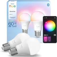 Philips Hue White & Color Ambiance Essential A60 – E27 Smartlyspære – 806 Lm – 8 w – 2-pakning