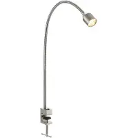 LINDBY LED-klemmelampe Hanilo, høyde 80 cm, nikkel, metall